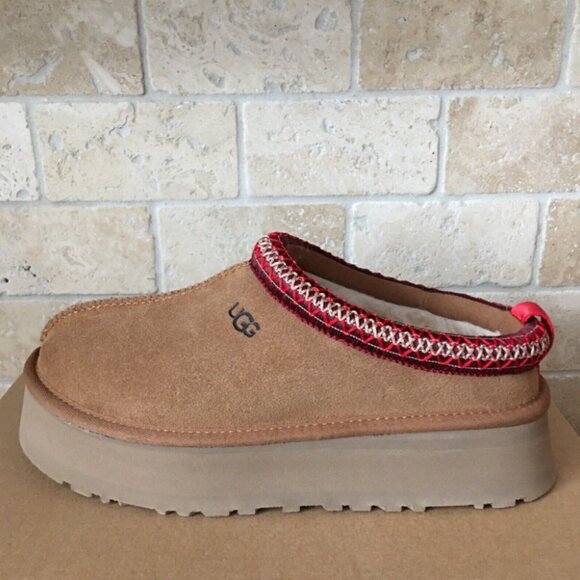UGG Tan and Red Platform Shoes Slip-on❤️❤️ - Picture 3 of 7